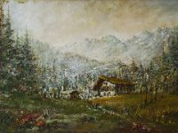 La casa di montagna  Olio su tela - 30 x 40